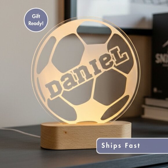 Soccer Night Light – Personalized LED Gift for Kids and Fans - Picture 1 of 8